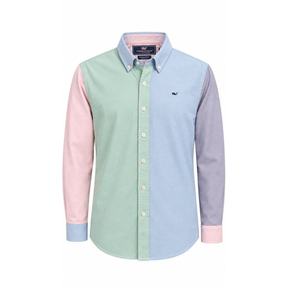 Vineyard Vines Boys' Long Sleeve Button Shirt Colorblock, Size L (16-18)